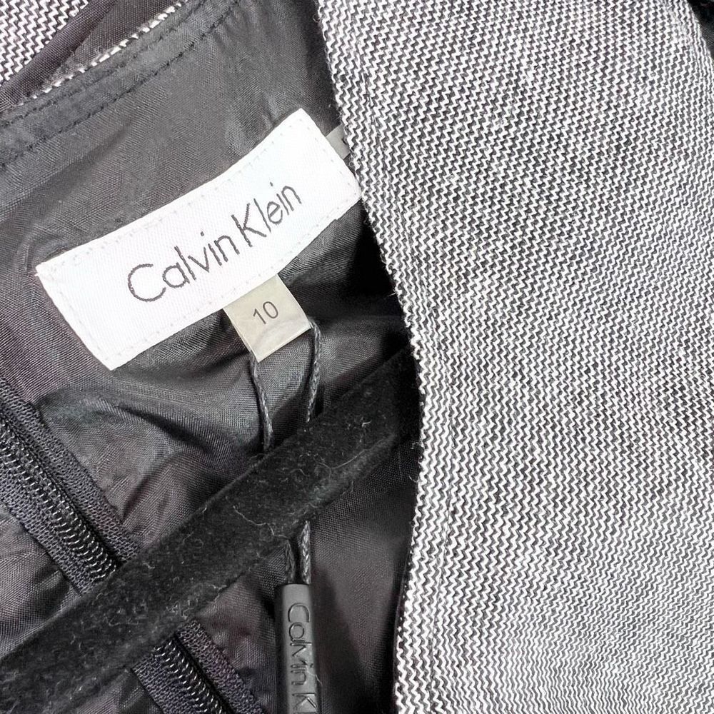 Calvin Klein Suit Womens 10 Black And White Linen Blend Double Breasted NWT - Picture 7 of 16